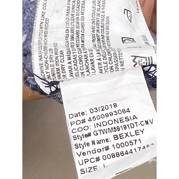 Gloria Vanderbilt Casuals Women's Sleeveless Blouse Size Large Blue with White C - Picture 12 of 14